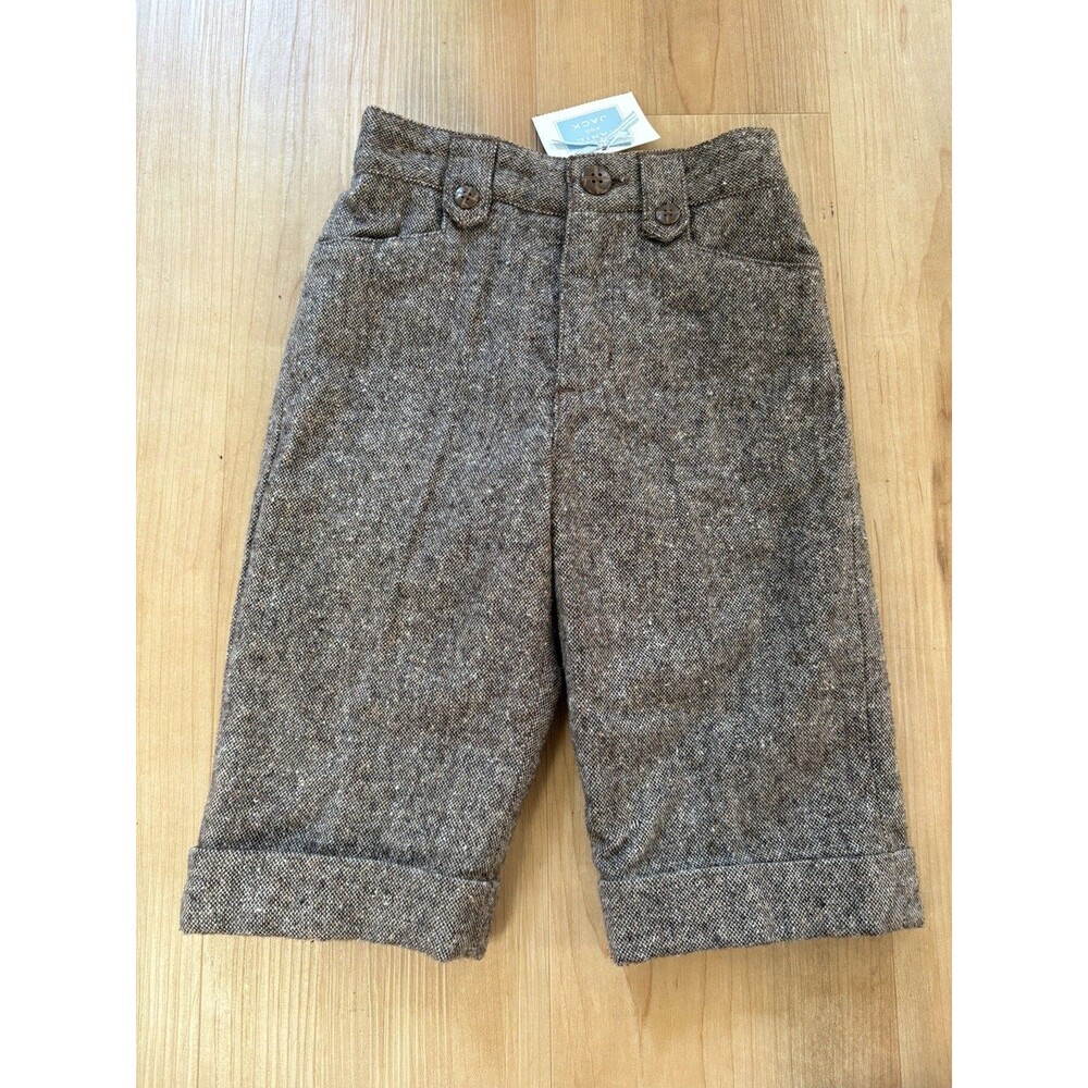 Janie and Jack Boys Wool Blend Harringbone Trousers 6-12M
